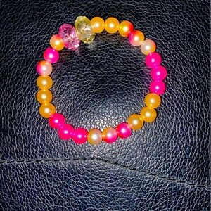 DIVID DUO PINK AND YELLOW BEADED BRACELET